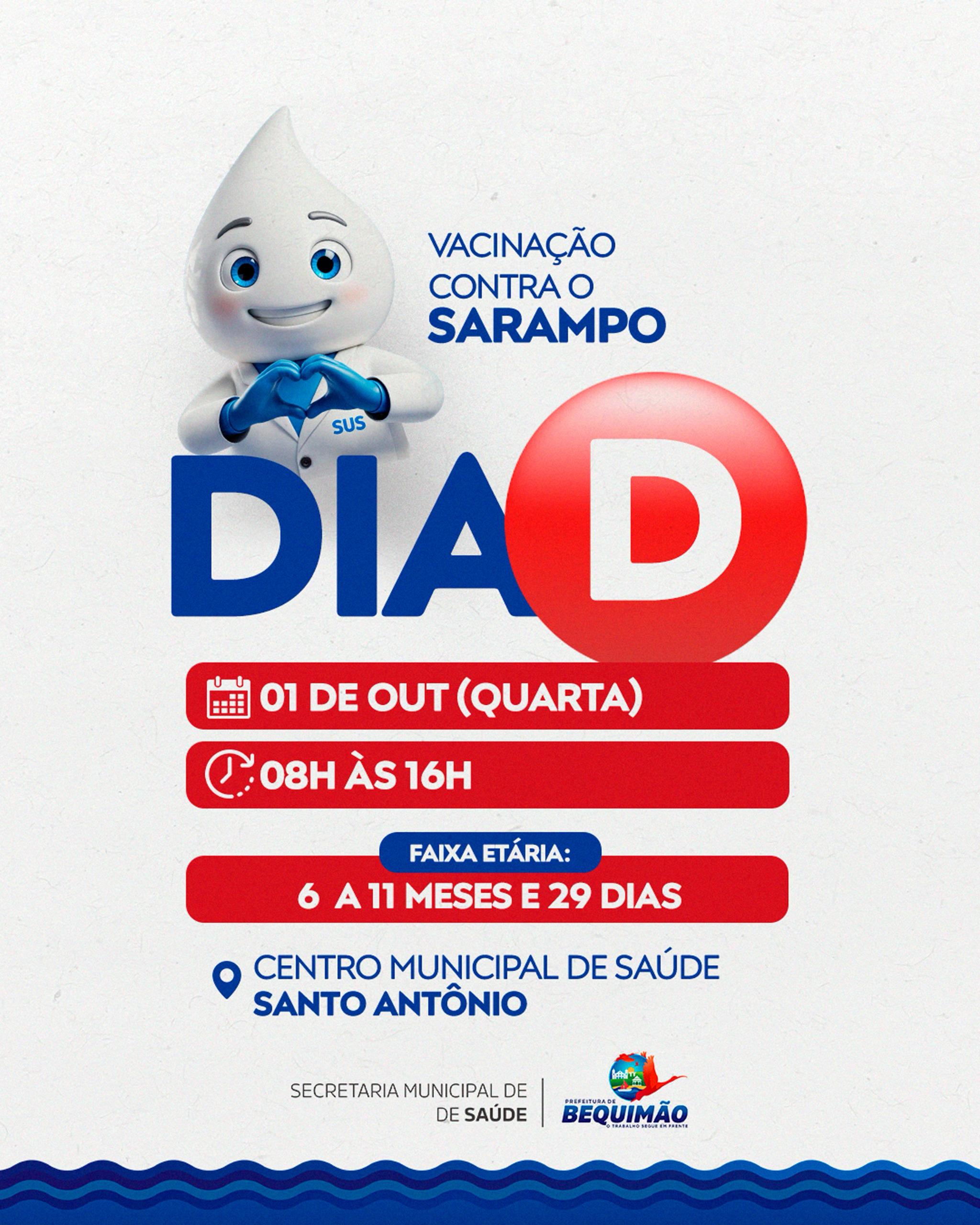Prefeitura de Bequimão realiza Dia D de Vacinação contra o Sarampo nesta quarta-feira (1)
